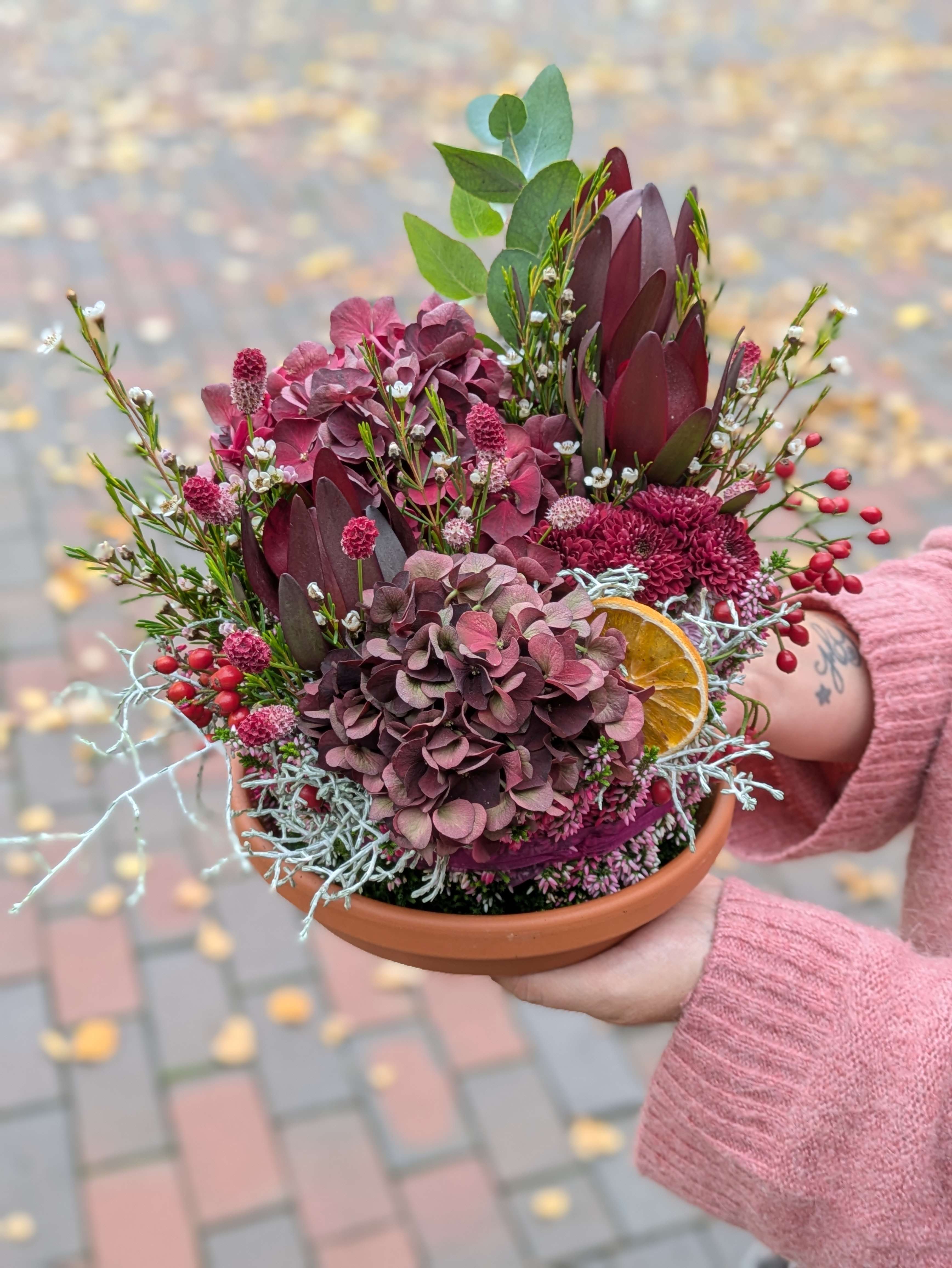 Herbstliches Blütennest – Dein florales Herbstgesteck